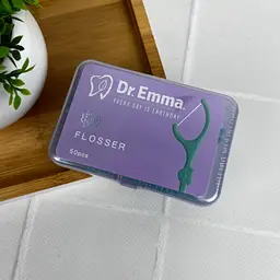 Флосери Dr. Emma Classic 50 шт у контейнері - зубна нитка з тримачем та зубочисткою