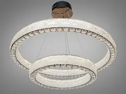 LED підвісна люстра Diasha 662/800+500GD 2 кільця золото 142Вт пульт - мініатюра 3