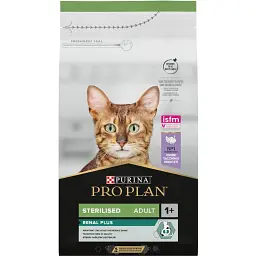 Сухий корм для стерилізованих котів Purina Pro Plan Sterilised Adult 1+ Renal Plus з індичкою 1.5 кг (12369074)