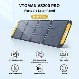 Сонячна панель Vtoman 200W 48V IP67 MC-4/Anderson/XT60/DC5521 - мініатюра 3