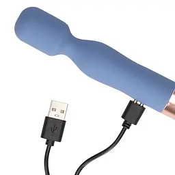 Вібратор Loveline Mini Wand 14.3 см синій - мініатюра 4