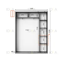 Шафа-купе Idea серія 5 160 x 45 x 210 см Венге темний - мініатюра 2