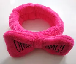 Косметична пов'язка на голову для волосся махрова OMG Ніжно-блакитна - мініатюра 6