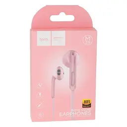Дротові навушники Hoco M39 Rhyme with mic, 3.5mm, 1.2m, pink - мініатюра 3