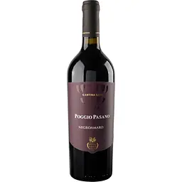 Вино Cantina Sava Poggio Pasano Negroamaro Puglia червоне сухе 0.75 л