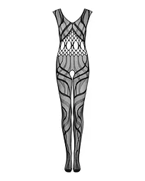 Сітчастий бодістокінг з вирізами та малюнком Obsessive Bodystocking G328 S/M/L, чорний, комбінезон - мініатюра 5