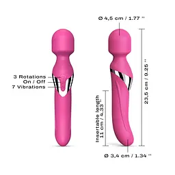 Вібромасажер 2в1 Dorcel Dual Orgasms Magenta класичний масажер і вібратор з перлинним масажем - мініатюра 4