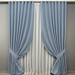 Комплект штор VR-Textil Ashen Night блекаут 2 шт 150x290 см блакитний (1839ш) - мініатюра 2