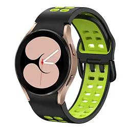 Ремінець для Samsung Galaxy Watch 6 40mm 6 44mm - чорно-зелений ширина кріплення 20мм силікон Watchbands Galaxy Sport (W40-1WB35994123) - мініатюра 2