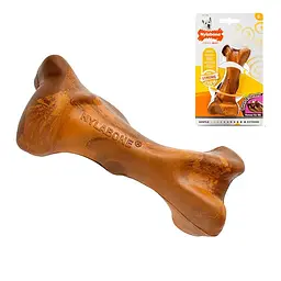 Жувальна іграшка Nylabone Strong Chew Rubber Bone Beef Нілабон БІФ для собак, смак яловичини, S до 11 кг