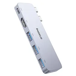 USB-хаб Baseus UltraJoy Series 5-Port HUB Space Grey (USB-C*2 to USB-C 40Gbps*1+HDMI 4K@30Hz*1+USB3.0*3） (B00052801811-04) - мініатюра 4