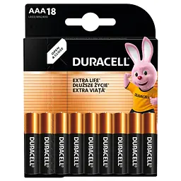 Батарейка Duracell AAA лужні 18 шт. в упаковці (5000394107557 / 81546741) - мініатюра 2