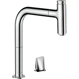 Змішувач Hansgrohe Metris Select 200 кухонний з витяжним виливом на 2 отвори Sbox 73804000 Хром