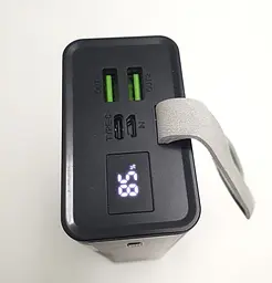 Потужний Повербанк із LED ліхтариком Power Bank із швидкою зарядкою 30000mAh 2USB /Type-C PD/QC 5A/22.5W Maxmate MMP30KP чорний - мініатюра 3
