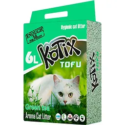 Наповнювач Тофу Kotix Green Tea з ароматом зеленого чаю для котячого туалету 6 л