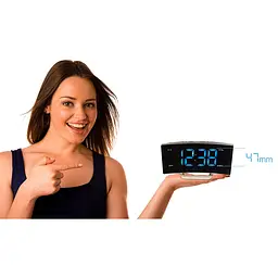 Годинник настільний з радіо Technoline WT460 Blue LED Black/Silver (WT460 blaue LED), Чорний - мініатюра 4