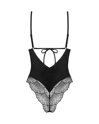 Тедді Obsessive Lobellis teddy, M/L, чорне, ліф з м’якою чашкою, відкрита спина, низ-стрінги - мініатюра 4