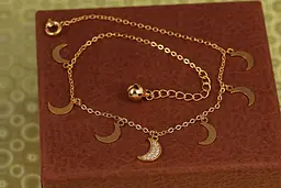 Браслет Xuping Jewelry на ногу сім місяців 23 см 1 мм подовжувач 3 см золотистий