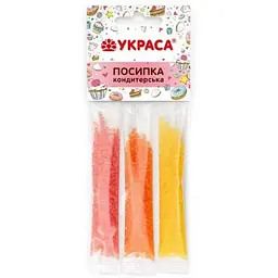 Посипка УКРАСА "Цукор кольоровий" (3 види/уп) мікс 5г