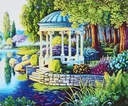 Алмазна мозаїка на підрамнику Альтанка 30×40 см 60787