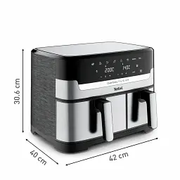 Аерогриль Tefal Easy Fry Dual Essential 2700 Вт чорний (EY901N10) - мініатюра 2