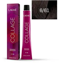 Перманентна фарба для волосся Lakme Collage Creme Hair Color відтінок 6/60 (каштановий світлий блондин) 60 мл - мініатюра 2