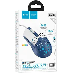 Миша дротова Hoco GM51 Sky Luminous White/Blue - мініатюра 4