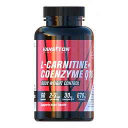 Жироспалювач L-Carnitine + Coenzyme Q10, 60 капсул Vansiton fit0016549