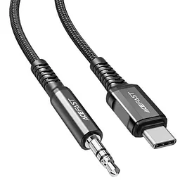 Аудіо кабель Aux Acefast C1-08 (Type-C to AUX 3.5mm) (1m) Black - мініатюра 3