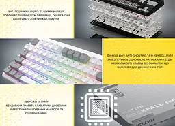 Механічна ігрова клавіатура HATOR HTK-850UA Wireless Black-White Rockfall 3 TKL Mecha Orange, QMK/VIA - мініатюра 9