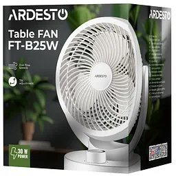 Вентилятор Ardesto настільний 15 см 30 Вт білий (FT-B25W) - мініатюра 10