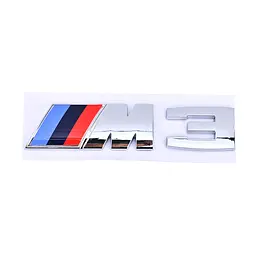 Емблема напис M3 для BMW хром 73х27 мм (емблема M)+38х27 мм (цифра) пластик (на скотчі)