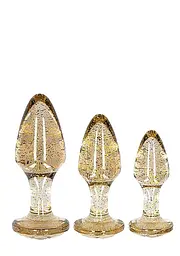 Набір анальних пробок - Ouch! Acrylic Golden Glitter Butt Plug Set