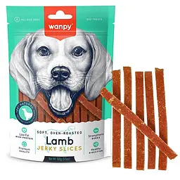Wanpy Soft Lamb Jerky Slices ВАНПІ ФІЛЕ ЯГНЯ В’ЯЛЕНЕ СЛАЙСИ ласощі для собак, 100 г