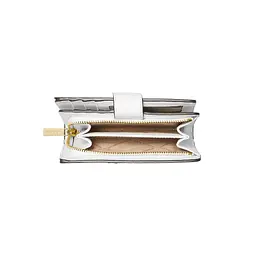 Жіночий шкіряний гаманець MICHAEL KORS Medium Crossgrain, білий - мініатюра 4