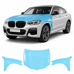 Антигравійна захисна бронеплівка за лекалами для BMW X4 G02 2018-2021 - капот і передні крила