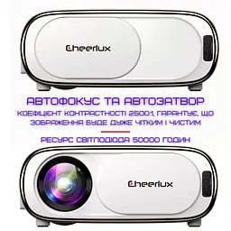 Портативний wifi міні led проектор android 9.0 full hd 1920*1080 p 4000 lumen з динаміком Cheerlux teh0032252 - мініатюра 6