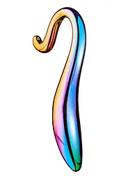 Фалоімітатор Glamour Glass Elegant Curved 18 см мульті - мініатюра 5