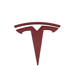 Емблема передня Tesla 3, Y Червона матова 76 мм, Метал (на скотчі)