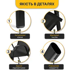 Комплект садових меблів LEOBRO Comfort 4 крісла + прямокутний столик (LB-1054) - мініатюра 6