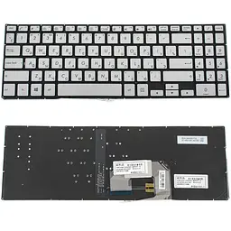 Клавіатура для ноутбука ASUS (UX561 series) rus, silver, без кадру, підсвічування клавіш