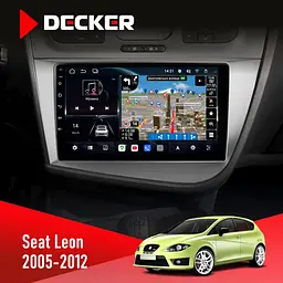 Штатна магнітола Seat Leon 2005-2015 Decker D9-011 4x64, DSP, 4G, 360 Decker (НФ-00006321)