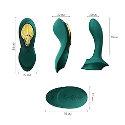 Смарт-вібратор у трусики Zalo - AYA Turquoise Green, насадка та пульт ДК - мініатюра 3