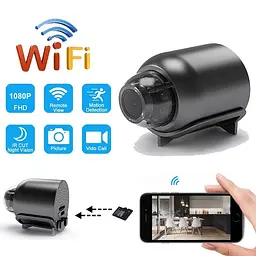 Мініатюрна камера wifi бездротова Boblov R-20, 1 Мп, HD 720P,, розмір 40x33x33 мм, без акумулятора - мініатюра 3