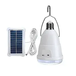 Кемпінгова акумуляторна LED лампа Solar AP-3631 із сонячною панеллю та гачком E27