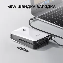Універсальна зарядна батарея Litheli U20 20000mAh 45W 4А Fast Charge (Сірий) - мініатюра 3