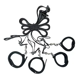 Растяжка на ліжко Punishment 5-Piece Bed Restraint Kit, чорна, 5 предметів - мініатюра 1