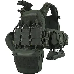 Плитоноска Kiborg GU gen.2 + 8 підсумків Khaki (1000-k55001)