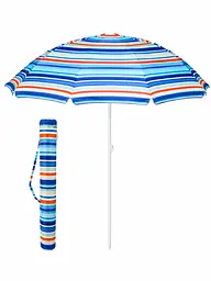 Пляжна парасолька ромашка 2 м синя з червоним смугаста від сонця з Anti-UV покриттям і чохлом (49676214)