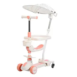 Детский самокат 5 в 1 Bambi JR3-167-5BC-P, музыка, колеса светятся